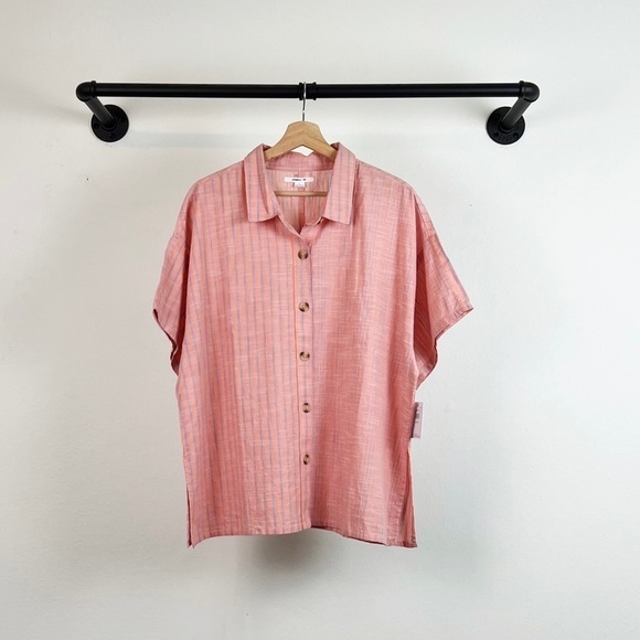 NWT O’Neill Doris Stripe Button Down Oversized Collared Shirt - Picture 5 of 9